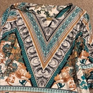JM Collection Patterned Blouse